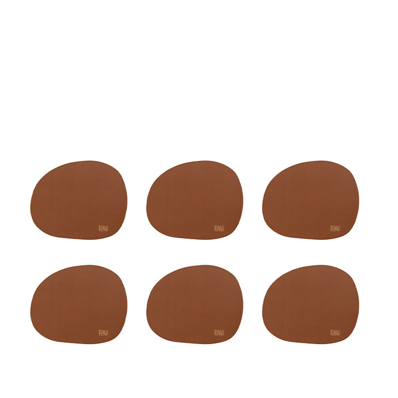 RAW coaster/glasbrik silikone mocca 6 stk.