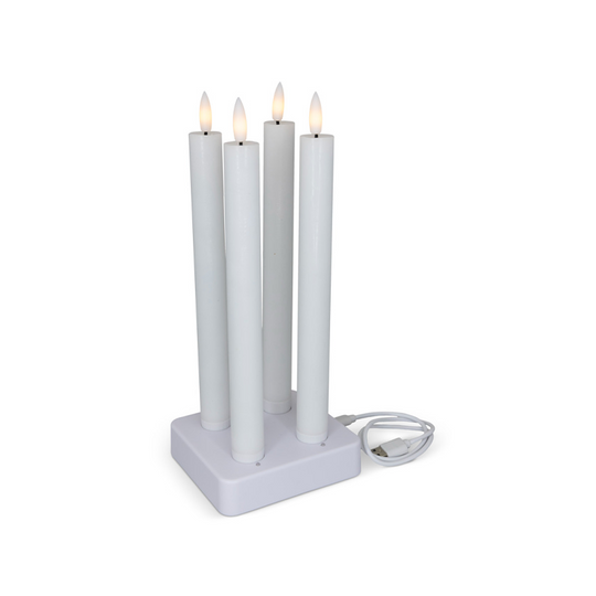 LED stagelys genopladelige med base 4 stk. 22,5 cm