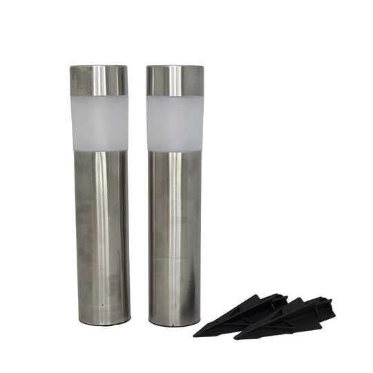 Cozzy solcelle havefakler stål 2 stk. Ø6xH41 cm