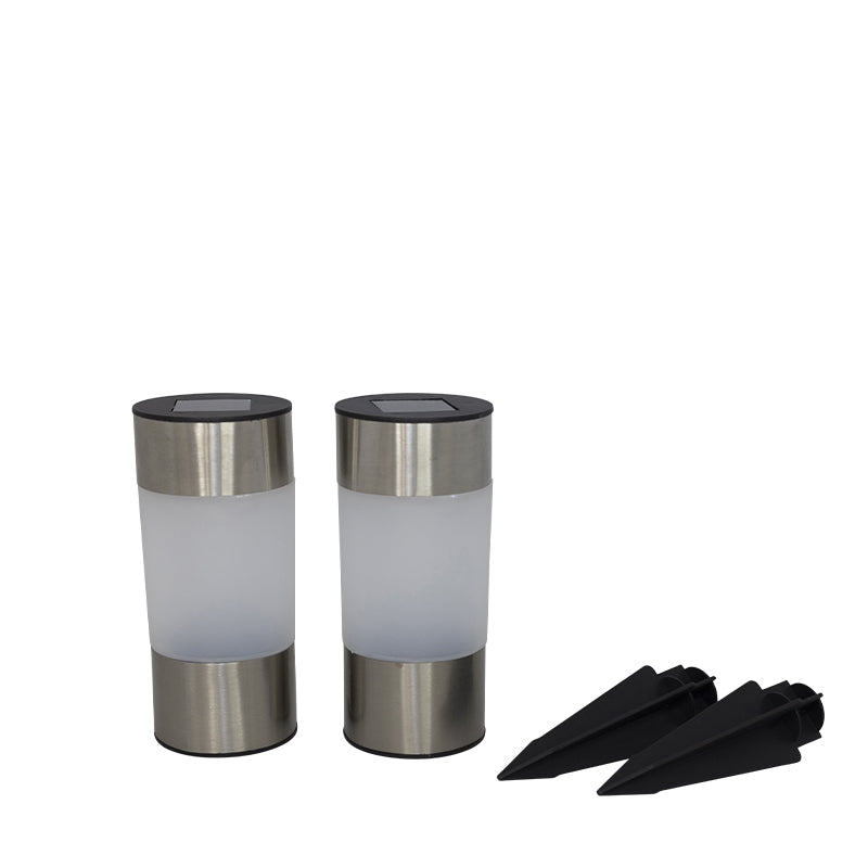 Cozzy solcelle havefakler stål 2 stk. Ø6xH23,5 cm