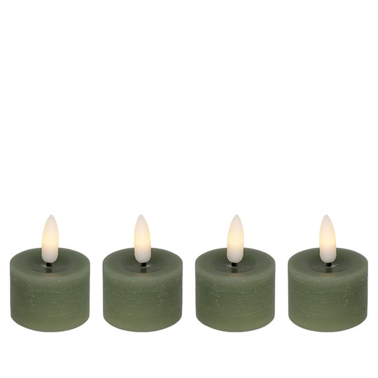 Cozzy LED fyrfadslys 4 stk. grøn