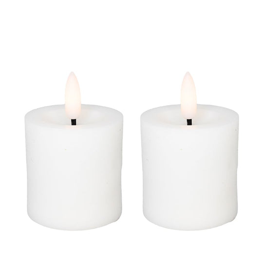 Cozzy LED bloklys Ø4,8 x H5 cm 2 stk. hvid