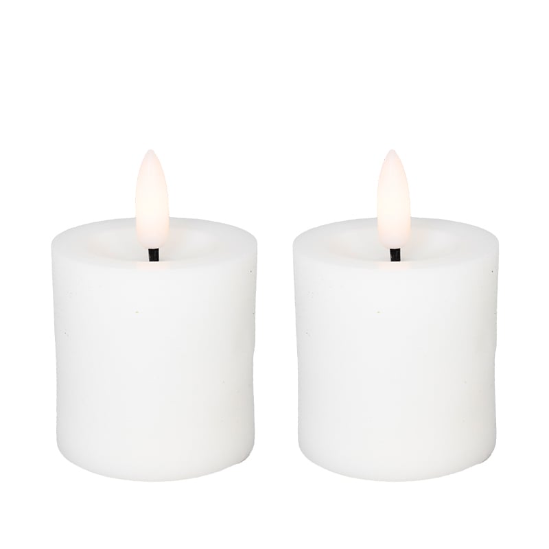 Cozzy LED bloklys Ø4,8 x H5 cm 2 stk. hvid