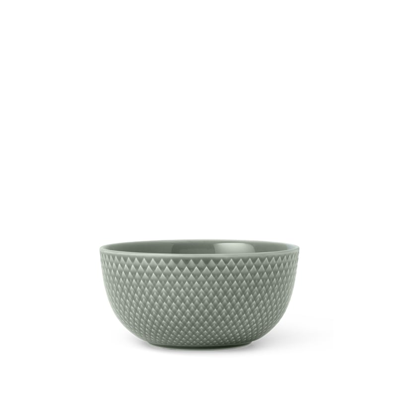 Lyngby Porcelæn Rhombe Earth, skål 13 cm moss