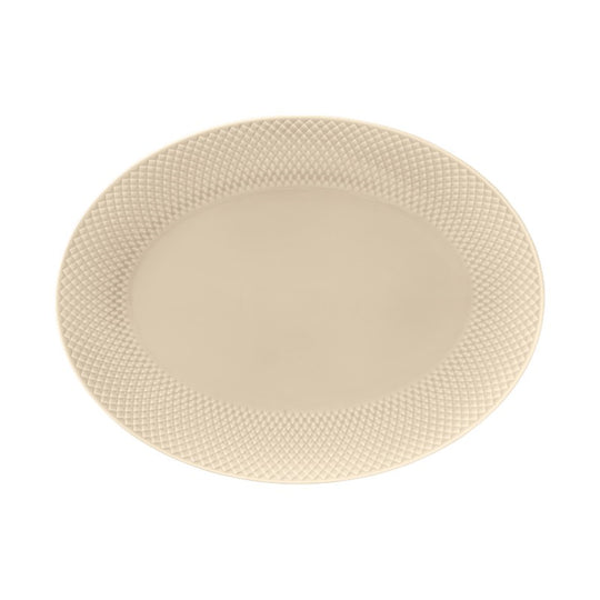 Lyngby Porcelæn Rhombe Earth ovalt serveringsfad 35x26,5 cm
