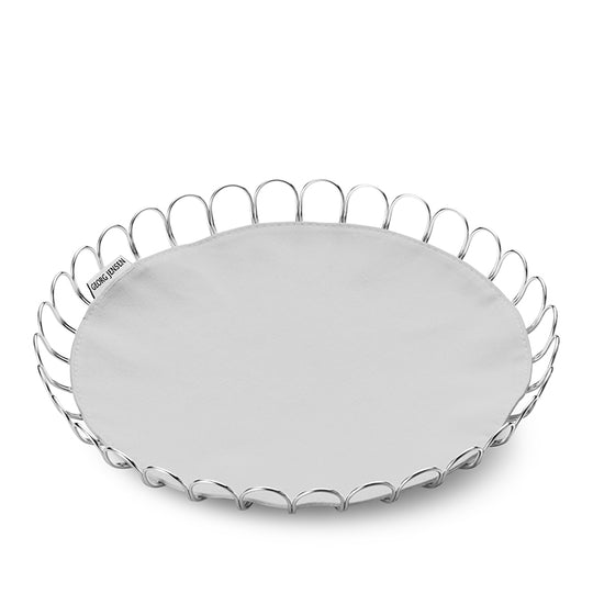 Georg Jensen Bernadotte brødkurv med grå serviet