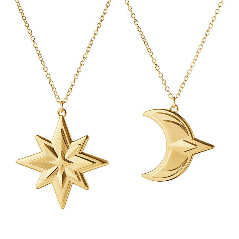Georg Jensen jul 2024 juleophæng stjerne & måne forgyldt