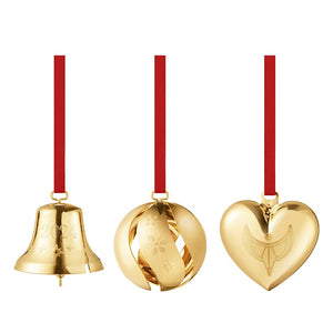 Georg Jensen jul 2024 ornamentsæt 3 stk. forgyldt