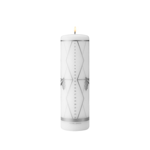 Georg Jensen Christmas Collectibles 2026 kalenderlys hvid/sølv H 20 cm
