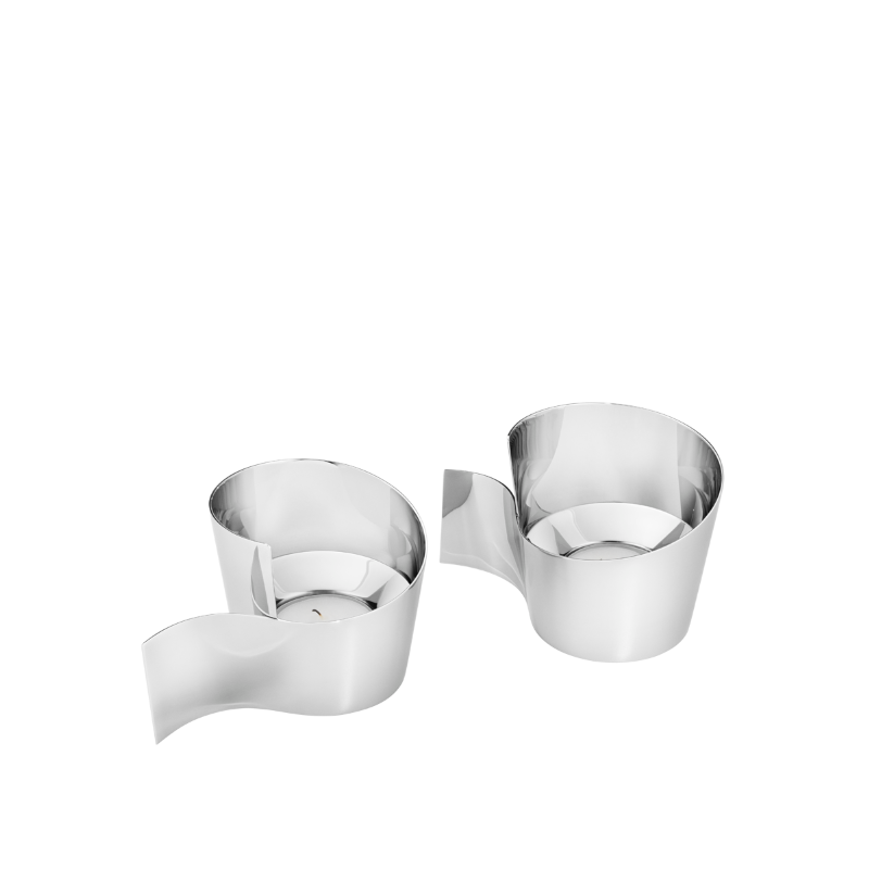 Georg Jensen Fold fyrfadsstager rustfrit stål 2 stk.