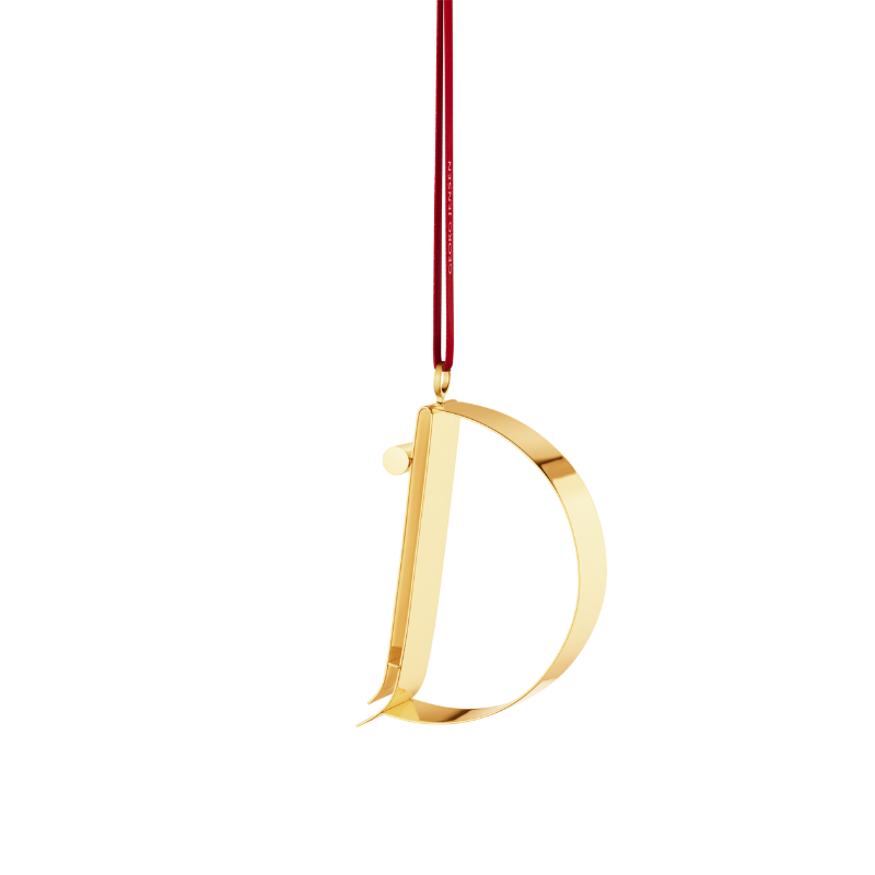 Georg Jensen Christmas Collectibles bogstavsornament D forgyldt