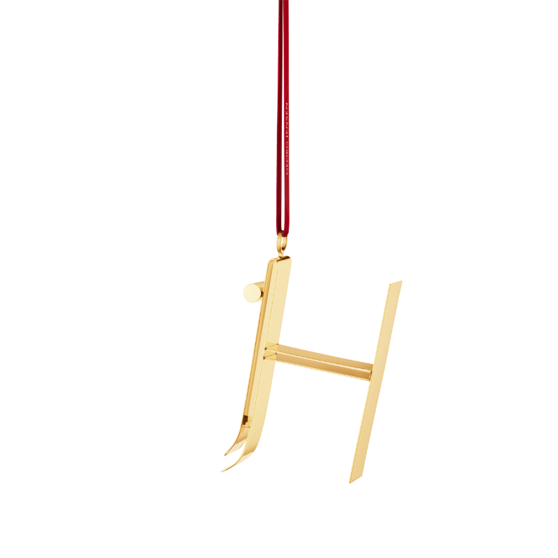 Georg Jensen Christmas Collectibles bogstavsornament H forgyldt