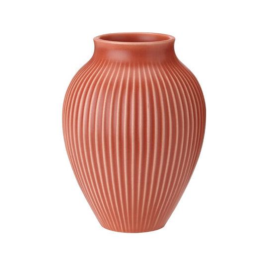 Knabstrup Keramik Ripple vase koral H27 cm