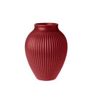 Knabstrup Keramik Ripple vase rød H 20 cm