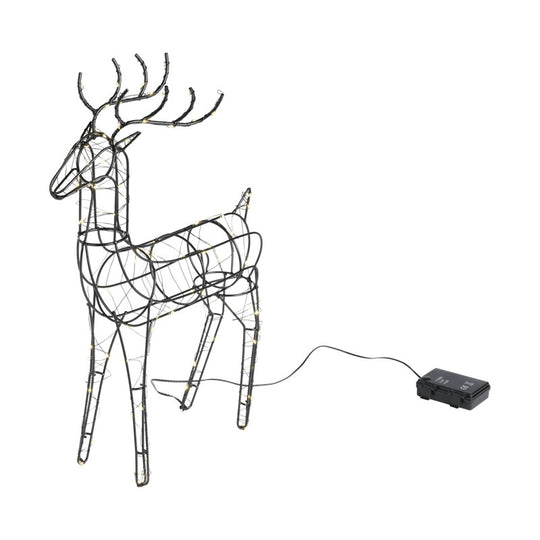 LED Rensdyr metal sort 32x9x47,5 cm