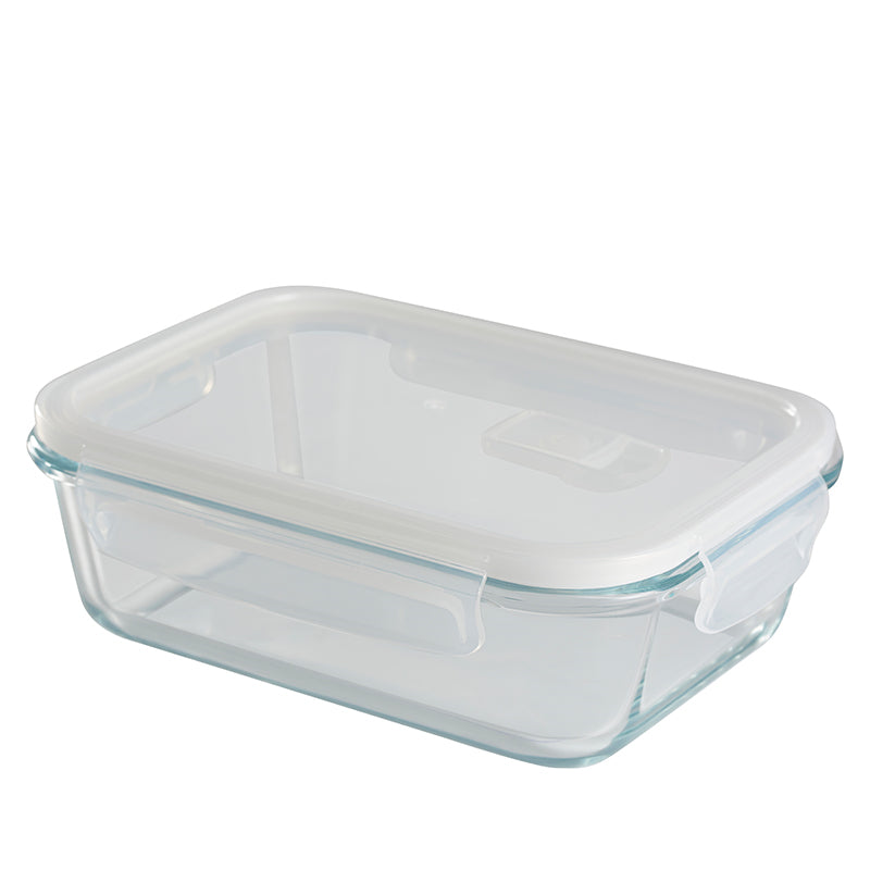 Husholdningsboks med låg 1040 ml borosilikat glas