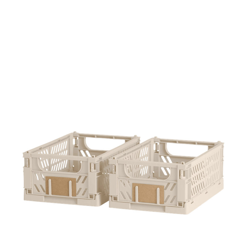 Stabelbar foldekasse natural 25x16,5x10 cm 2 stk.
