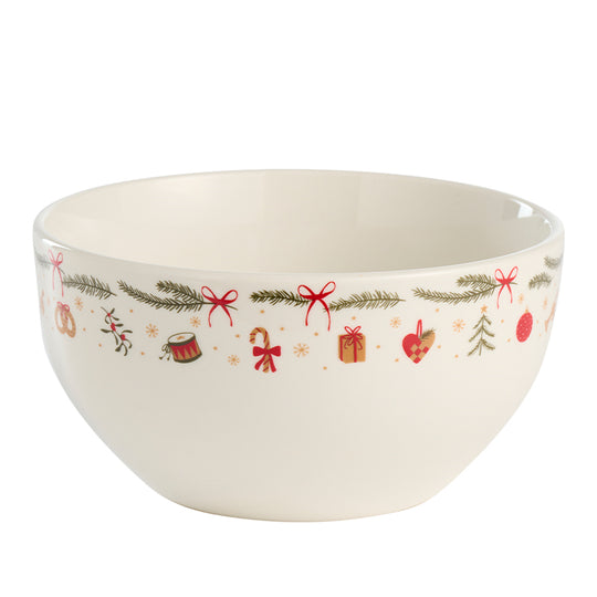 Skål med julemotiv hvid Ø14 cm
