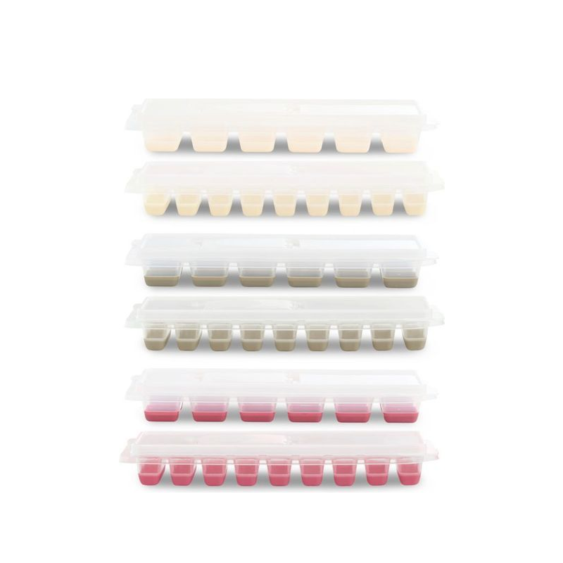 Isterningebakke plast med låg 26x9 cm 2 stk. - vi kan ikke garantere hvilken farve der afsendes