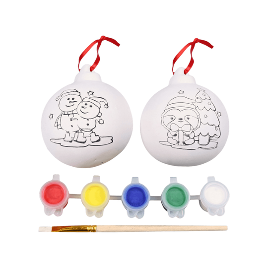 Det Gamle Apotek mal-selv julekugler keramik 2 stk.