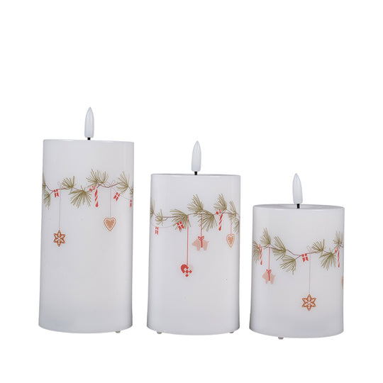 Det Gamle Apotek LED julebloklys 3 stk.