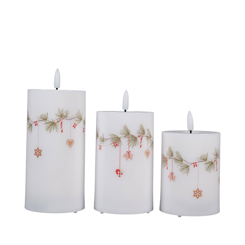 Det Gamle Apotek LED julebloklys 3 stk.