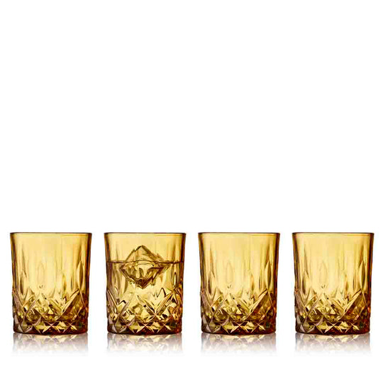 Lyngby Glas Sorrento whiskyglas amber 32 cl 4 stk.