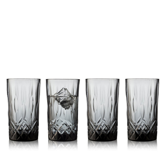 Lyngby Glas Sorrento Highball grå 38 cl 4 stk.