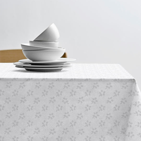 Södahl Forget-me-not damaskdug white Ø160 cm