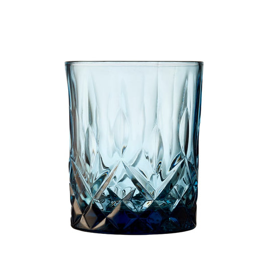 Lyngby Glas Sorrento whiskyglas blå 4 stk 32 cl