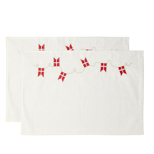 Södahl tillykke dækkeserviet hvid 33x48 cm 2 stk.