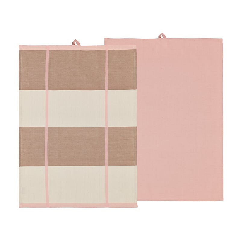Södahl Viskestykke Blocks rosa 2 stk 50x70 cm