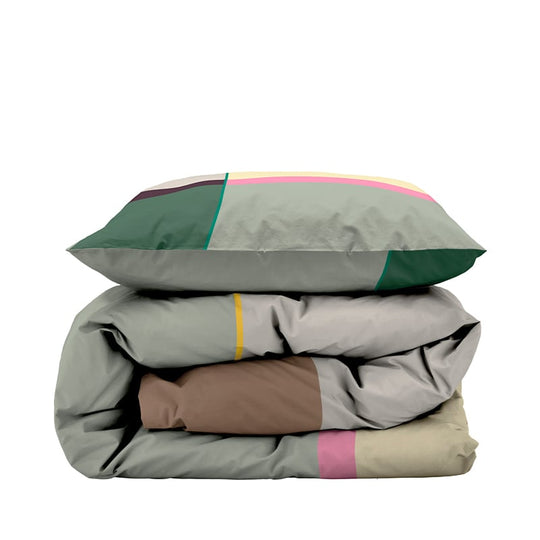 Södahl Colour Block sengetøj grågrøn 140x200 cm