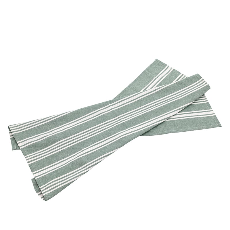 Bastian Recycle Eco Stripe viskestykke grågrøn 70x50 cm