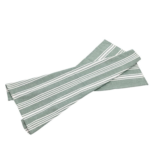 Bastian Recycle Eco Stripe viskestykke grågrøn 70x50 cm