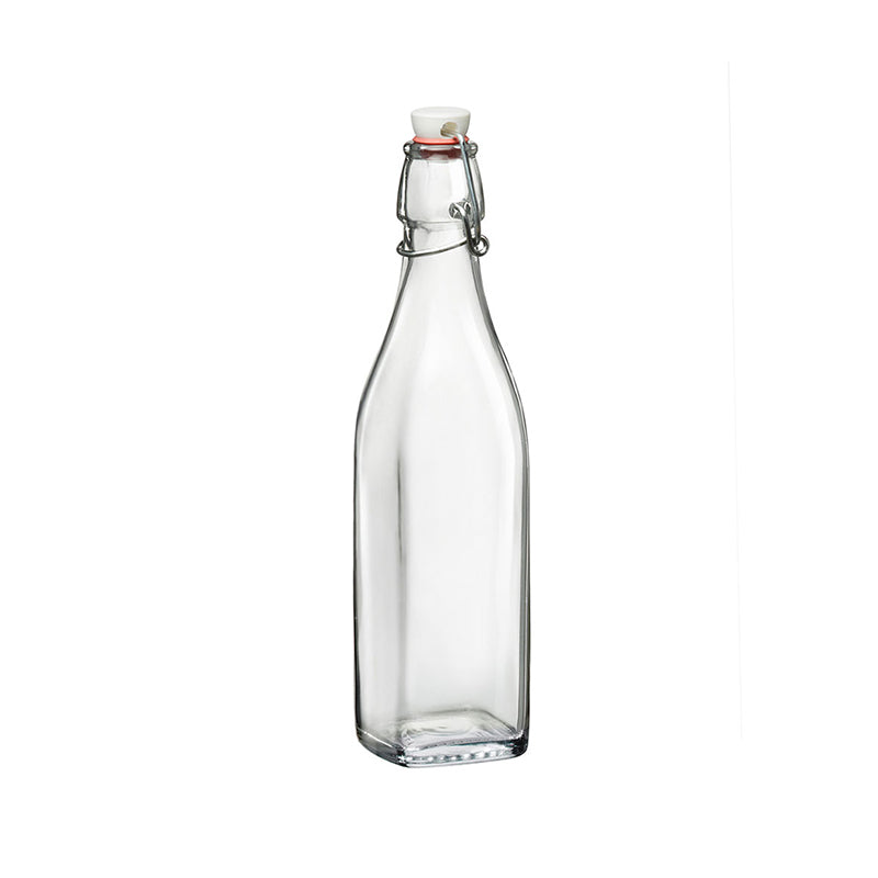 Bormioli saftflaske med patentprop firkantet 0,5 liter