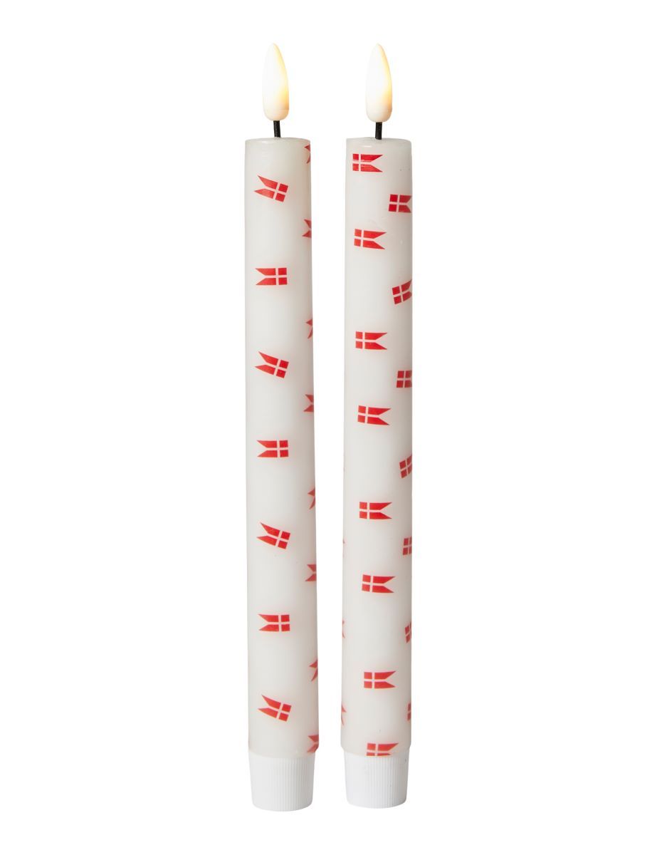 LED Stagelys med flag, 2 stk. Ø2 x H22 cm