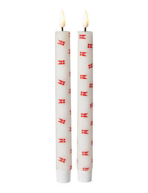 LED Stagelys med flag, 2 stk. Ø2 x H22 cm