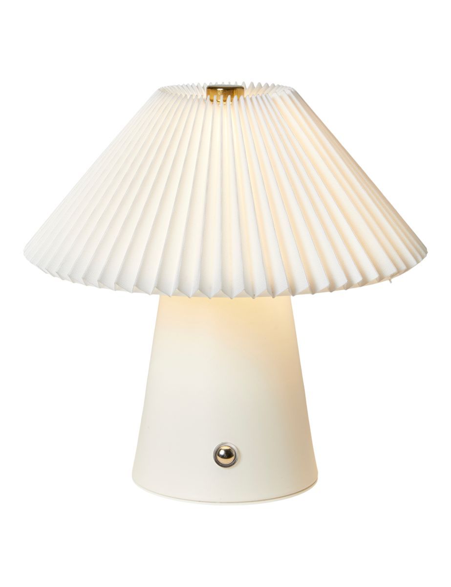 LED Touchlampe med plisséskærm H15,5 cm