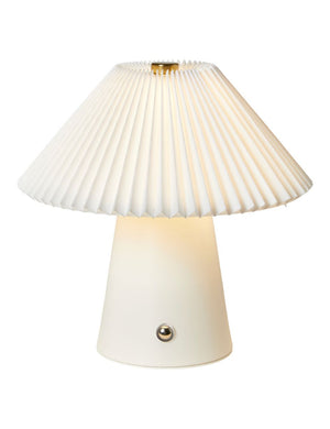 LED Touchlampe med plisséskærm H15,5 cm