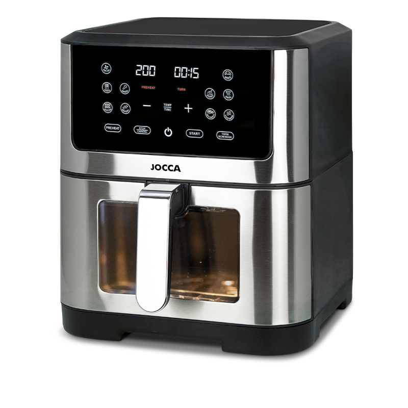 Jocca digital airfryer black/steel 8 liter