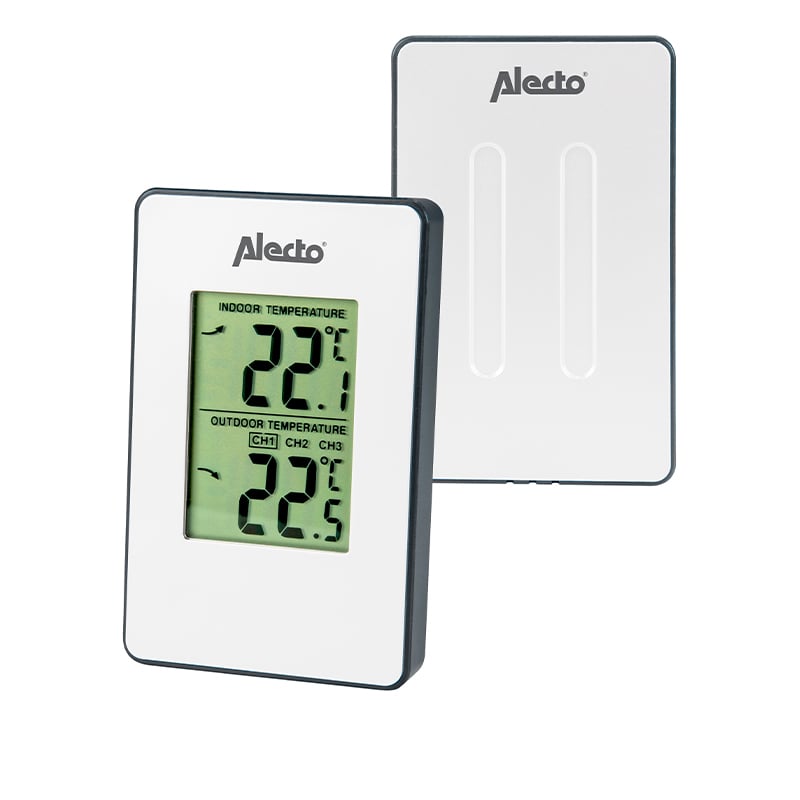 Alecto WS-1050 vejrstation med trådløs sensor hvid