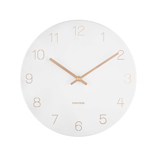 Karlsson Charm Engraved Numbers vægur hvid Ø30 cm