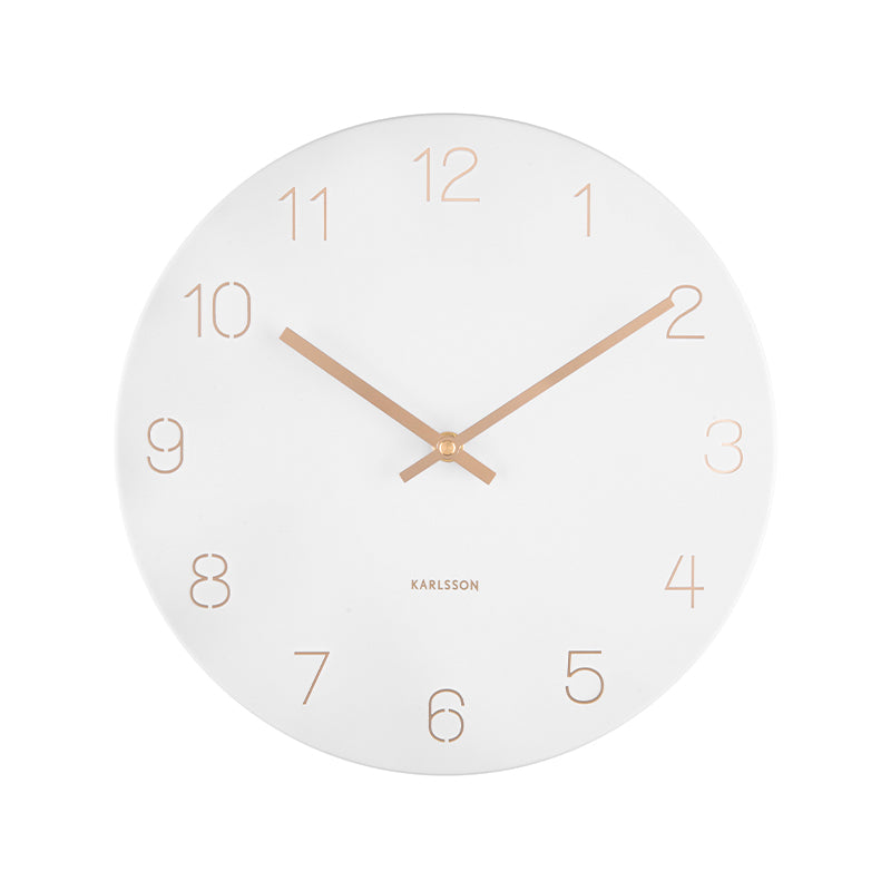 Karlsson Charm Engraved Numbers vægur hvid Ø30 cm