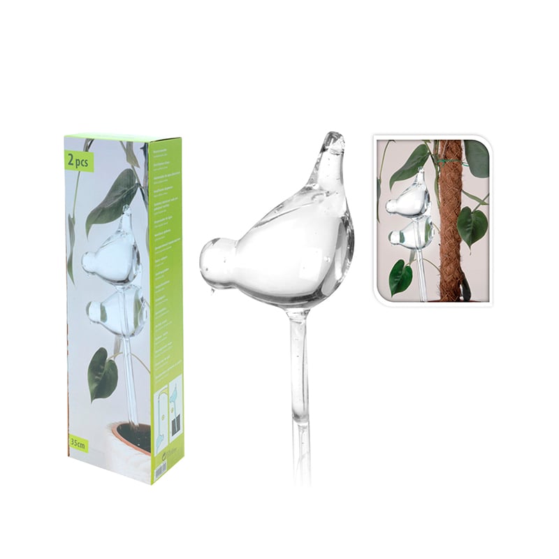 Koopman plantevandingsglas fuglesæt gennemsigtig 2 stk 200 ml