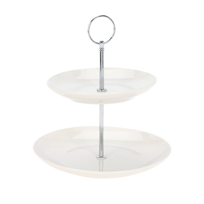 Etagere porcelæn hvid 25 cm