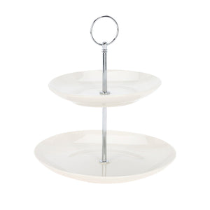 Etagere porcelæn hvid 25 cm