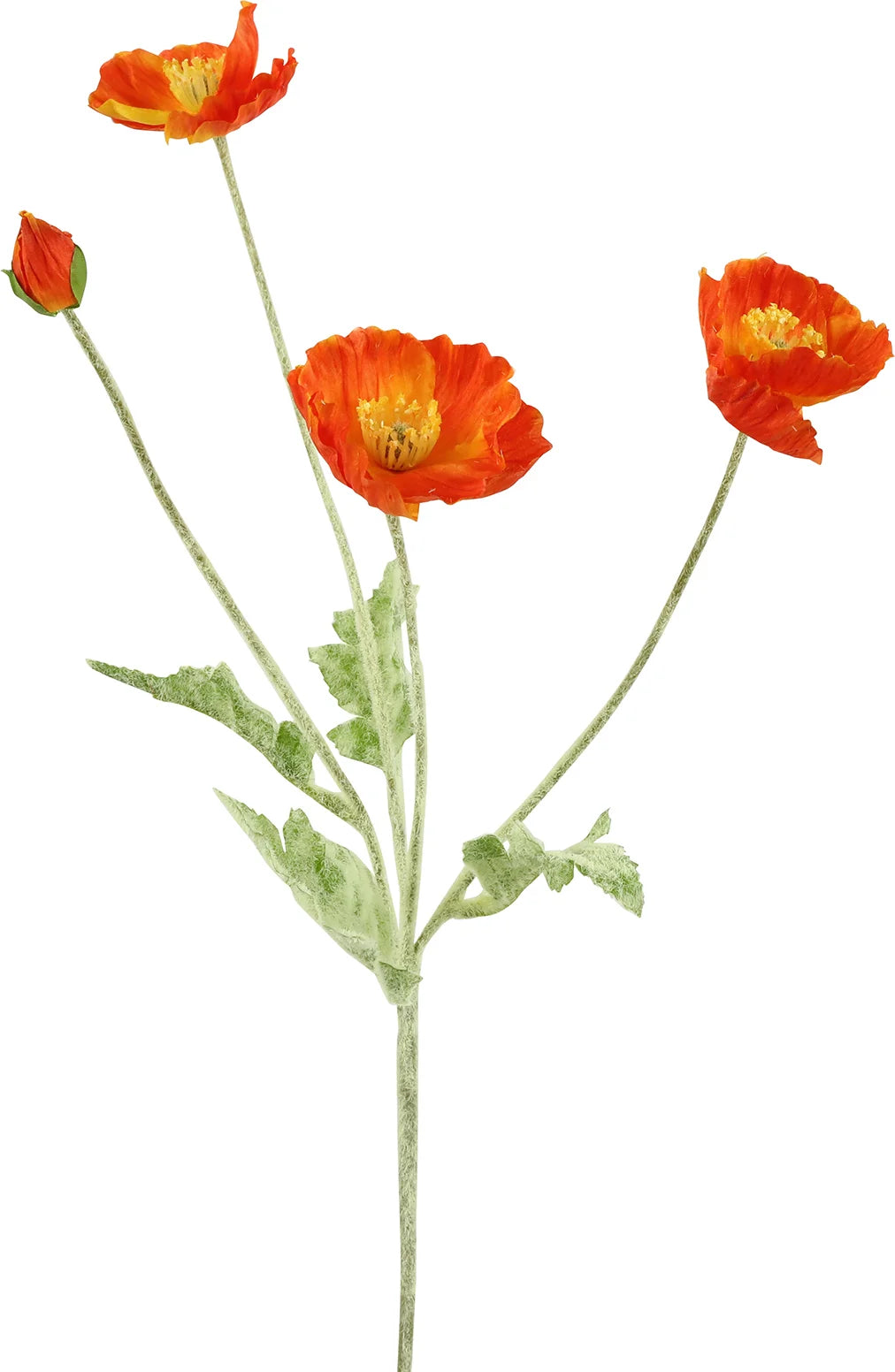 Kunstig Valmue Orange H61 cm