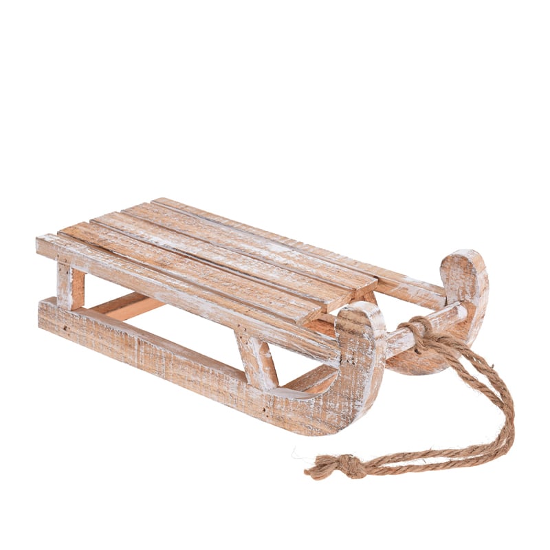 Juleslæde med reb 30x14x11 cm