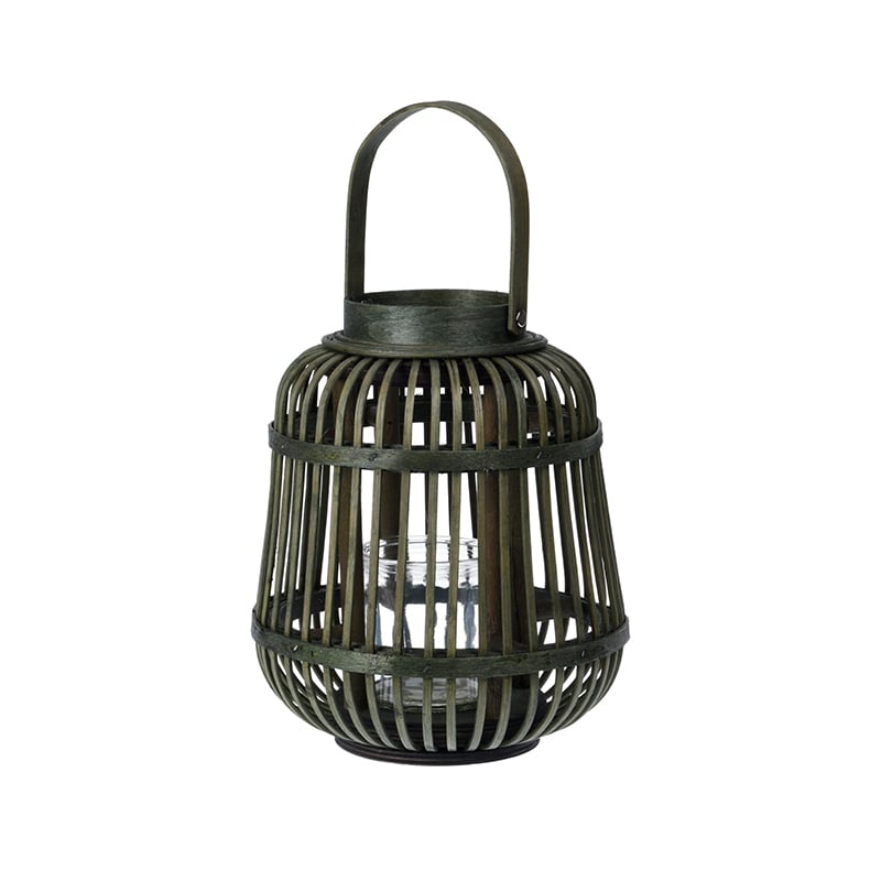 Koopman lanterne Grøn bambus H24 cm Ø19 cm